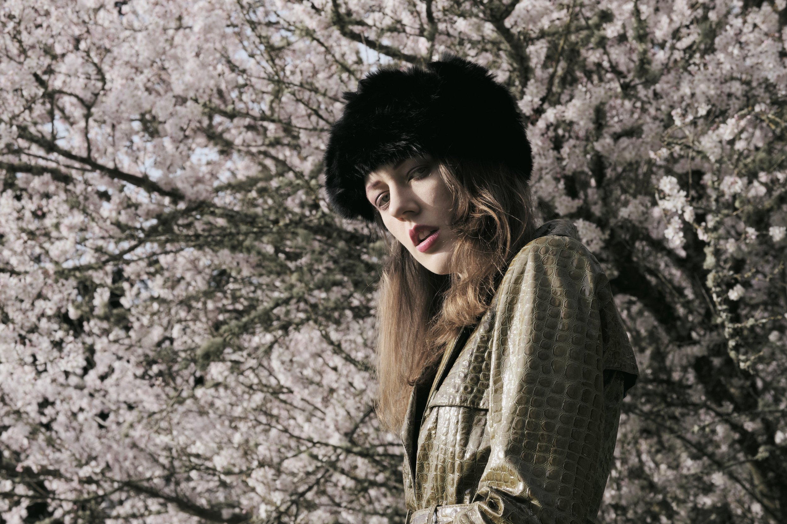 An editorial photo of Rhianna Atwood at Mount Tabor in Portland, Oregon.