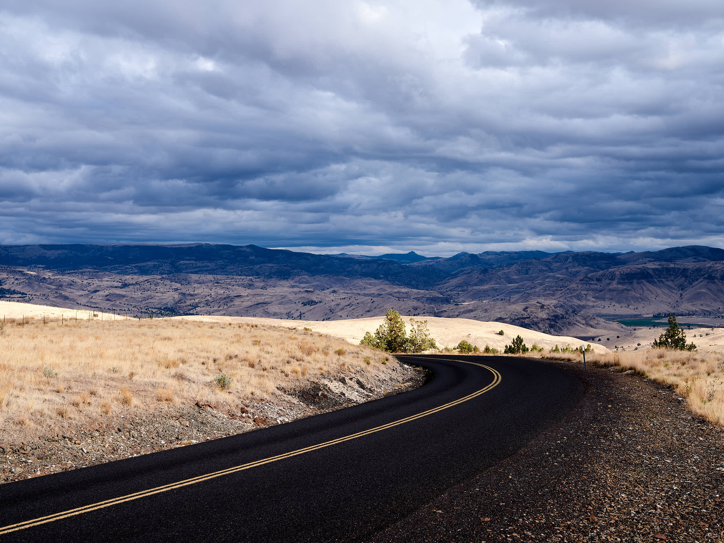Oregon State Highway 218 between Antelope and Fossil, Oregon.